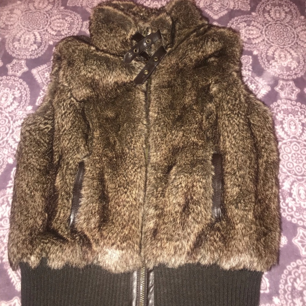 Faux fur vest. Super comfortable and stylish